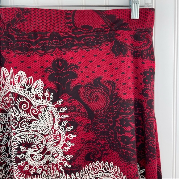 Desigual Deliney A-Line Red Lace Trim Skirt Size Small - Picture 3 of 7